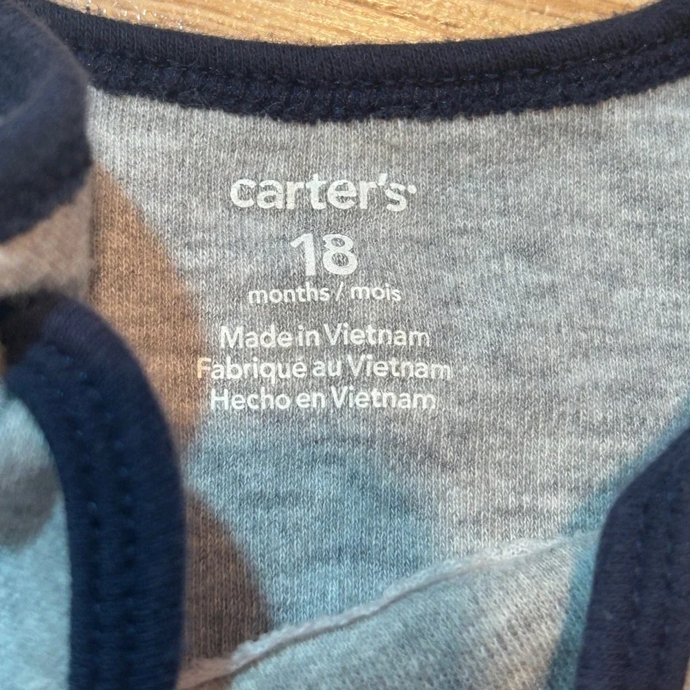 Carters Baby Boy Bodysuit Lot of‎ 4 Blue Red Green Grey 18M 24M Striped Graphic